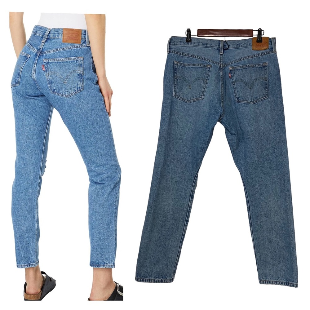 Levi’s Premium Big E 501 Jeans Skinny Button Fly High Waisted Jeans Blue 33